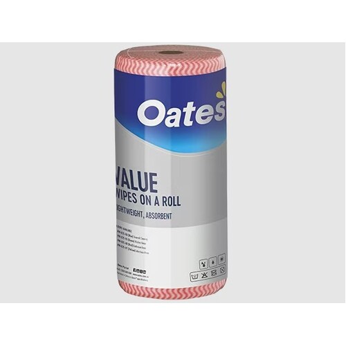 Oates Wiper Roll Value Red 30cm x 45m 90 sheet 