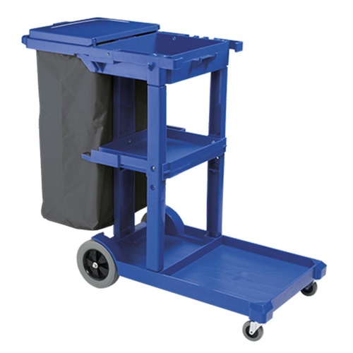 Oates Janitor Trolley Dark Blue with Lid JC-175BL