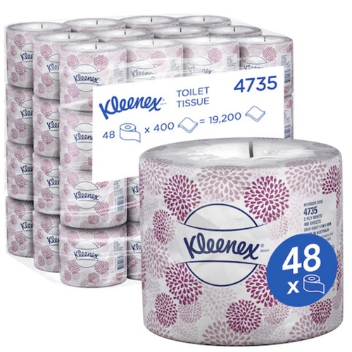 Kleenex Toilet Tissue Deluxe Individual Wrap 2Ply 48 Rolls 400 Sheets