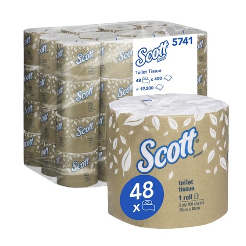 Scott Toilet Tissue Individual Wrap 2Ply 48 Rolls 400 Sheets 