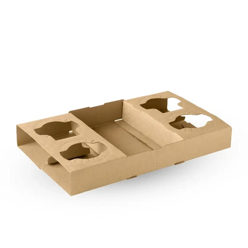 2&4 - cup paper carrier tray - natural