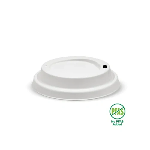 Biopak Lid White Plant Fibre Suit Large Cup 90mm