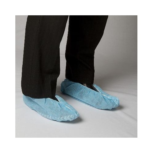 Polypropylene Shoe Cover, Non-Slip Sole, Blue - 100 Per Pack