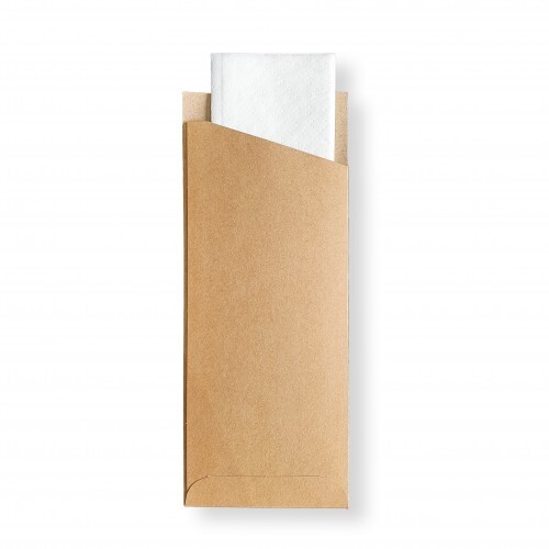 KRAFT CUTLERY POCKET W NAPKINS