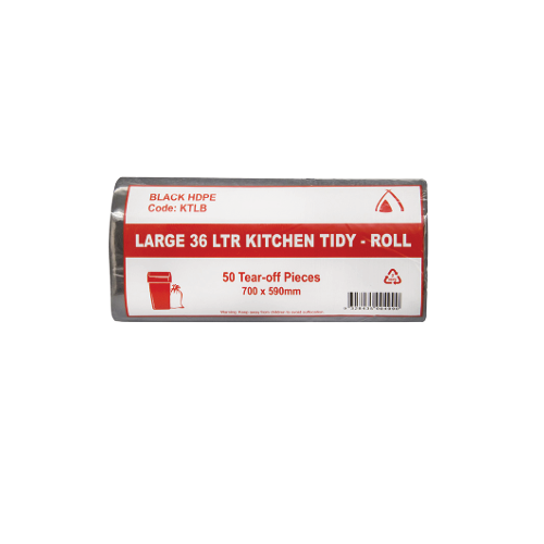 Huhtamaki Kitchen Tidy Bin Liner, Large, 36L, Black