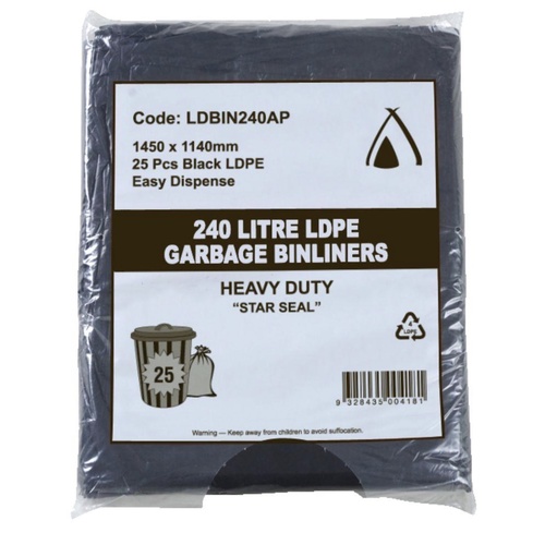 Huhtamaki Garbage Bags Black 240L