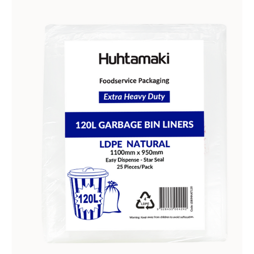 Huhtamaki Garbage Bin Liners Natural 120L