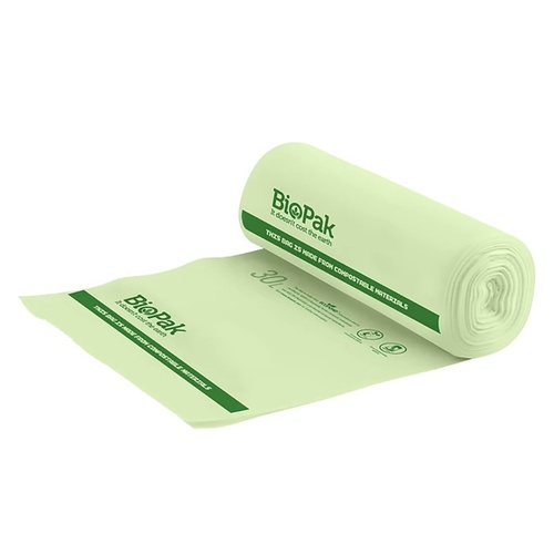 30L Bio Bin Liner, Green - 570 x 510mm - 0.018mm - 40 x 25