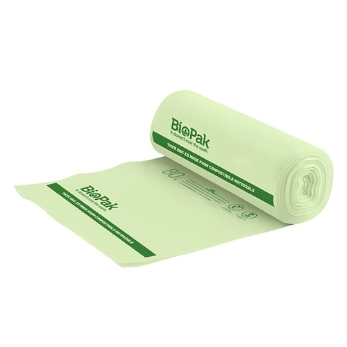 80L Bio Bin Liner, Green - 1,050 x 820mm - 0.023mm - 12 x 20