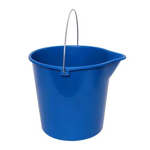 10L Round Bucket with Metal Handle Blue