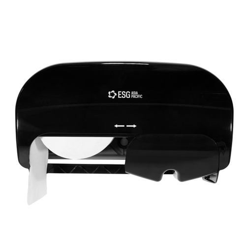 ESG Slim Controlled-Use 2-Roll Toilet Tissue Dispenser - Gloss Black 